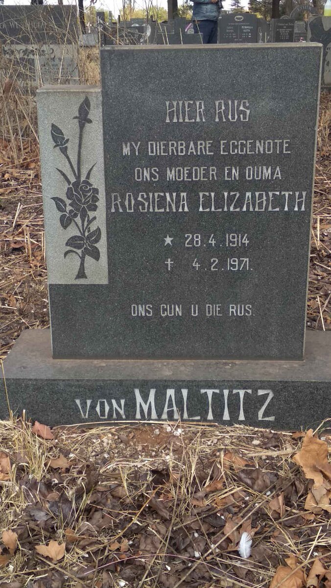 MALTITZ Rosiena Elizabeth, von 1914-1971