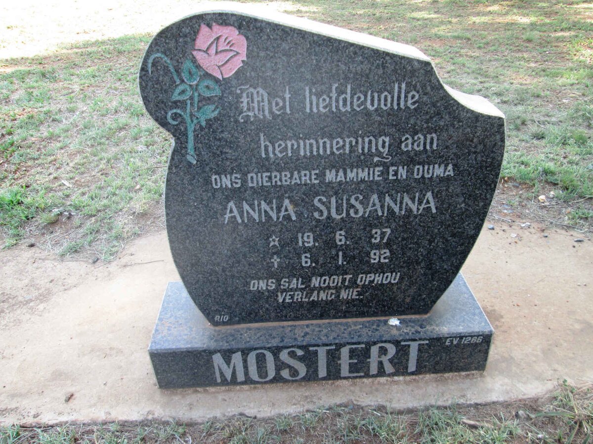 MOSTERT Anna Susanna 1937-1992