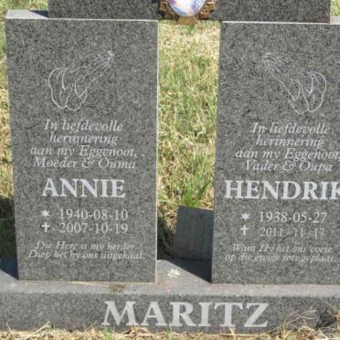 MARITZ Hendrik 1938-2011 &amp; Annie 1940-2007