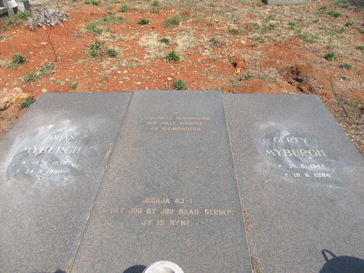 MYBURGH Johan 1938-1990 &amp; Gerty 1944-1984