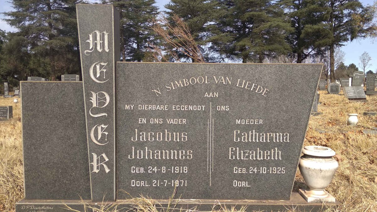 MEYER Jacobus Johannes 1918-1971 &amp; Catharina Elizabeth 1925-