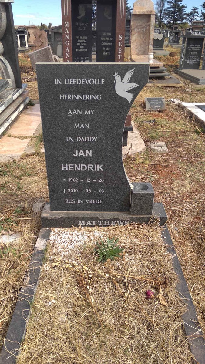 MATTHEWS Jan Hendrik 1962-2010