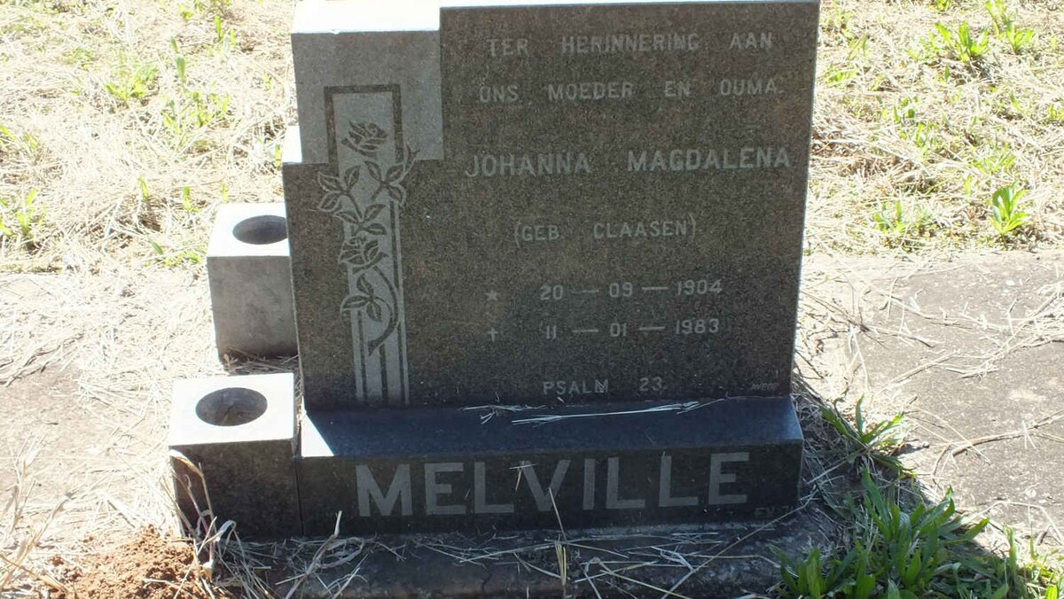 MELVILLE Johanna Magdalena nee CLAASEN 1904-1983