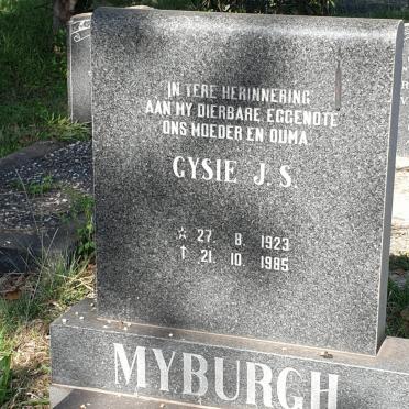 MYBURGH Gysie J.S. 1923-1985