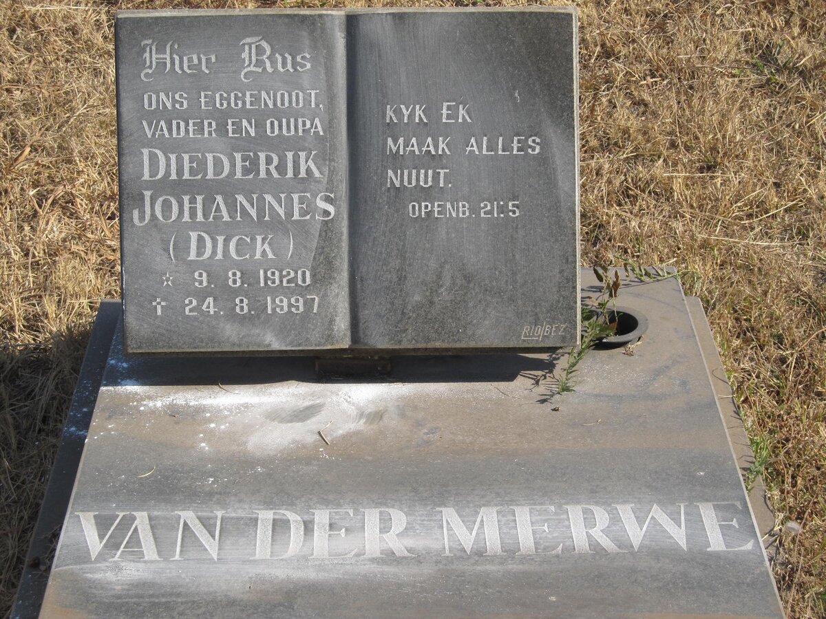 MERWE Diederick Johannes, van der 1920-1997