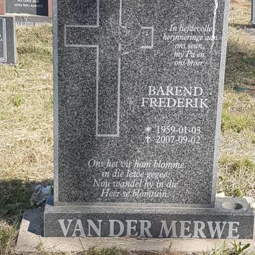 MERWE Barend Frederik, van der 1959-2007