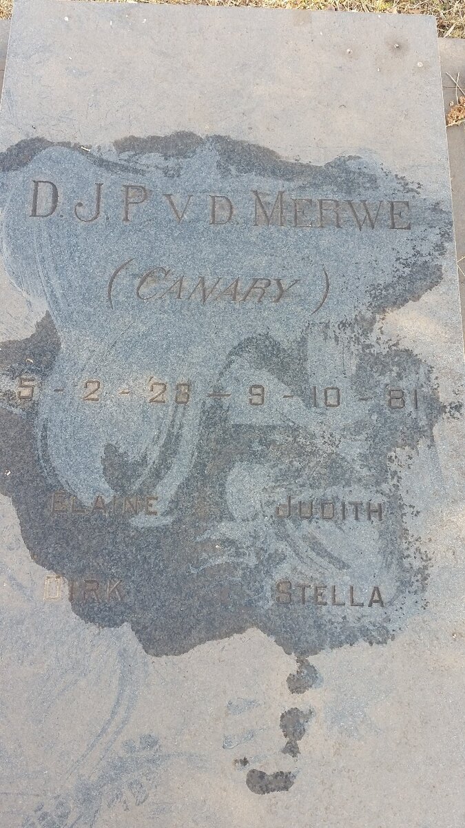 MERWE D.J.P., v.d. 1928-1981