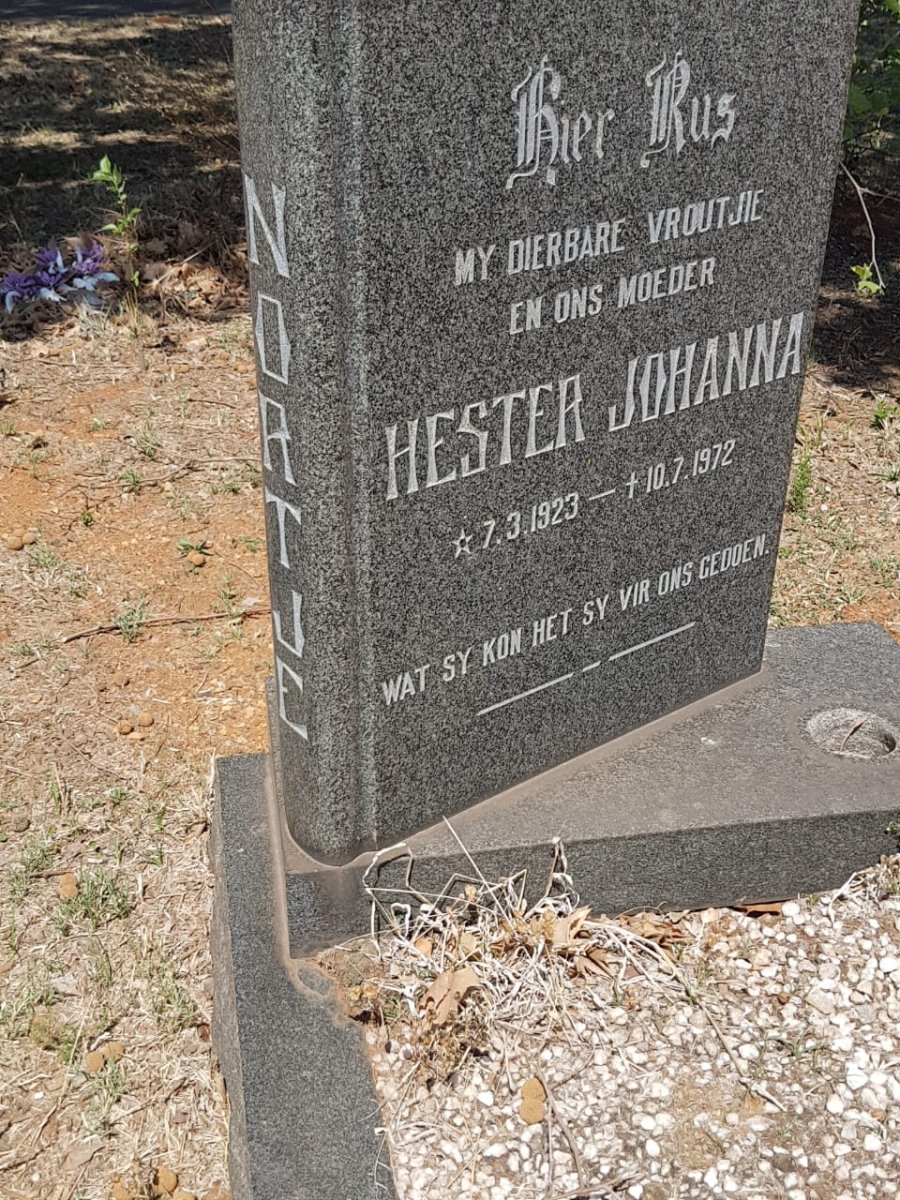 NORTJE Hester Johanna 1923-1972