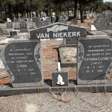 NIEKERK Louis, van 1920-1985 &amp; Gertruida Elizabeth 1927-1985
