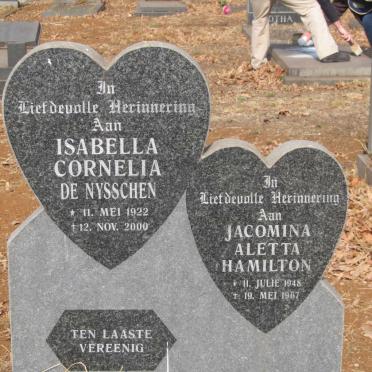 NYSSCHEN Isabella Cornelia, de 1922-2000 :: HAMILTON Jacomina Aletta 1948-1967