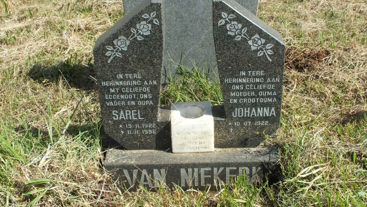 NIEKERK Sarel, van 1922-1996 &amp; Johanna 1922-