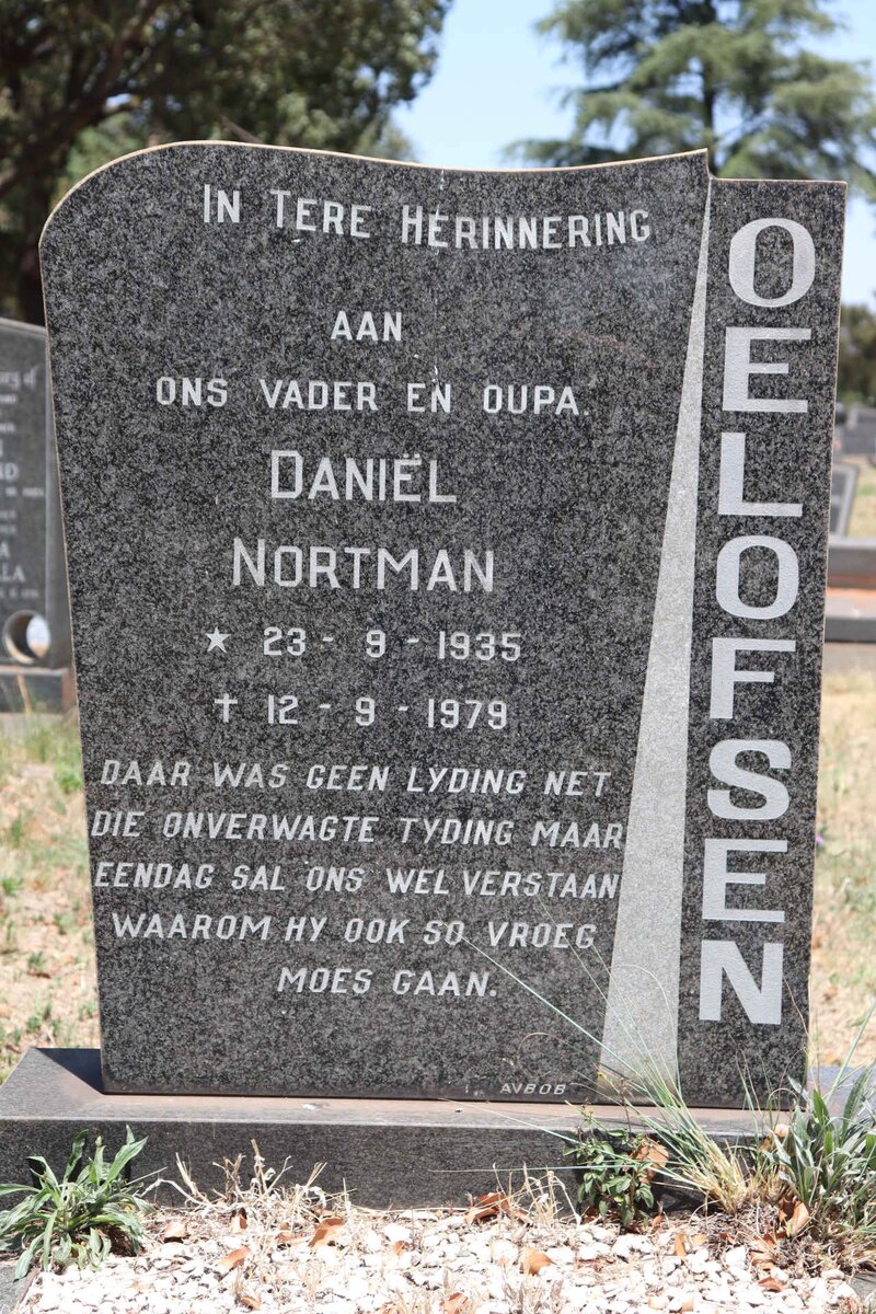 OELOFSEN Daniel Nortman 1935-1979
