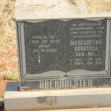 OBERHOLSTER Margaretha Dorothea nee NEL 1907-1994
