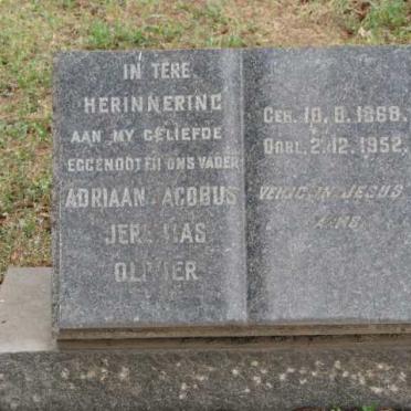 OLIVIER Adriaan Jacobus Jeremias 1868-1952