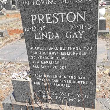 PRESTON Linda Gay 1945-1984
