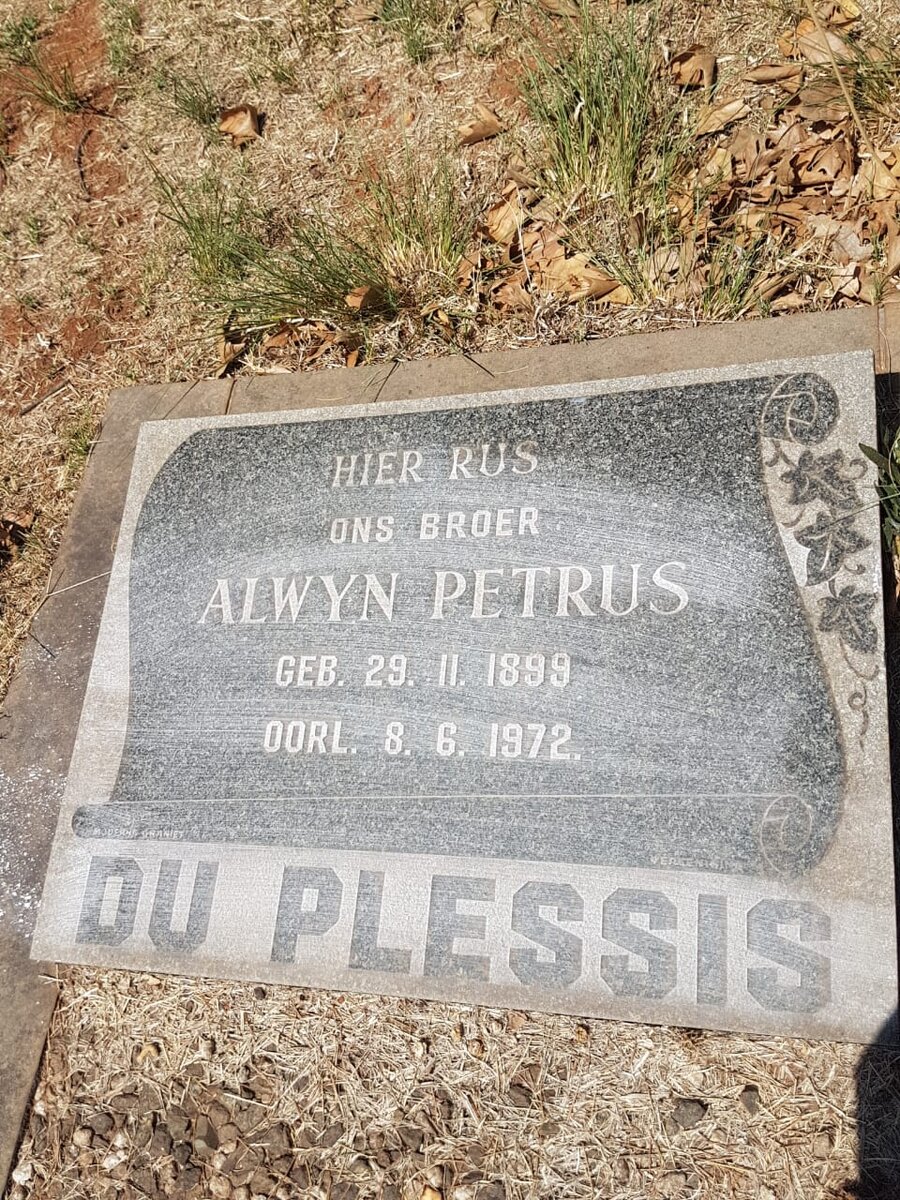 PLESSIS Alwyn Petrus, du 1899-1972