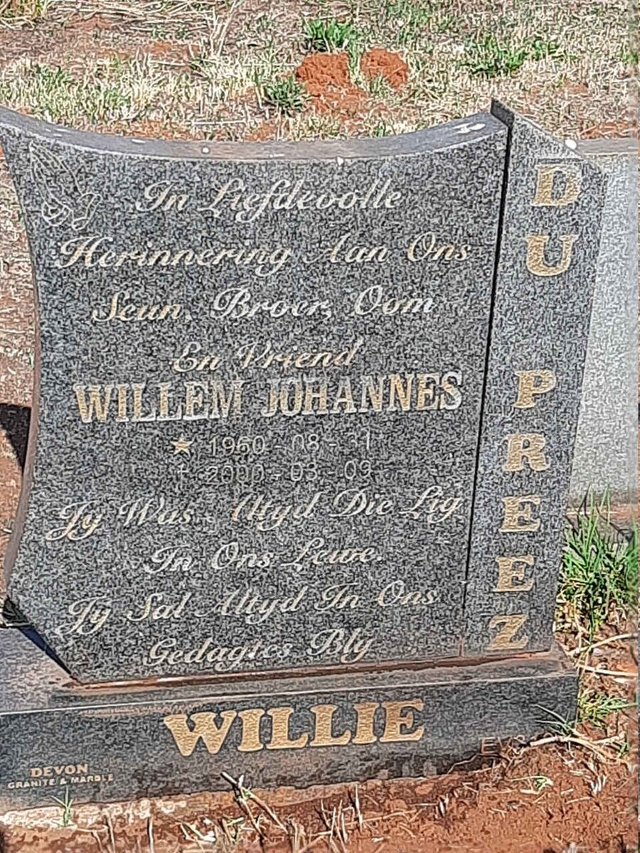 PREEZ Willem Johannes, du 1960-2000