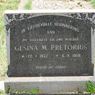 PRETORIUS Gesina M. 1932-1958