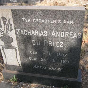 PREEZ Zacharias Andreas, du 1897-1971