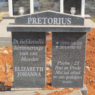 PRETORIUS Elizabeth Johanna 1953-2014