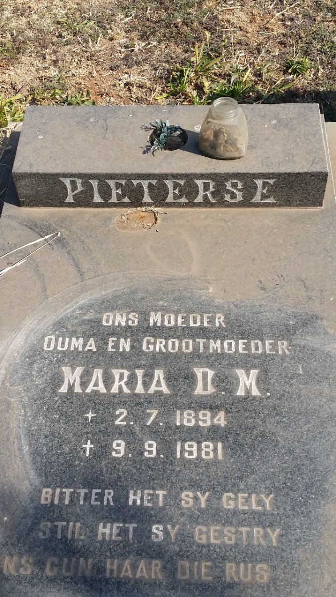 PIETERSE Maria D.M. 1894-1981