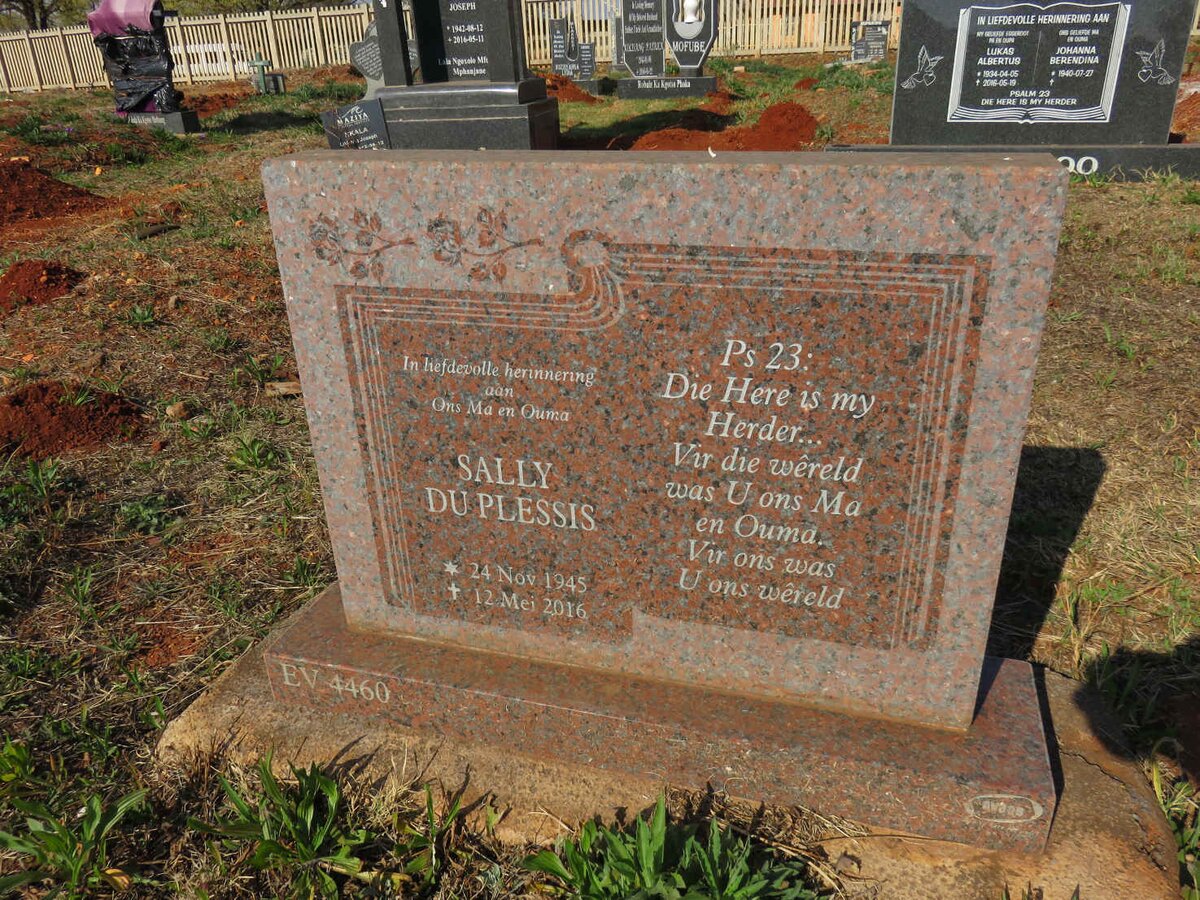 PLESSIS Sally, du 1945-2016