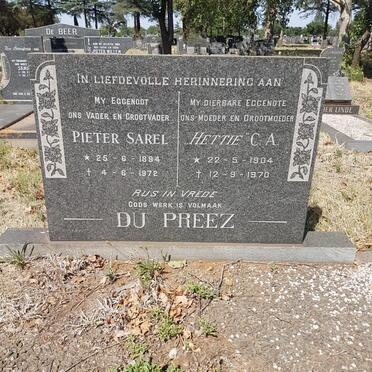 PREEZ Pieter Sarel, du 1894-1972 &amp; C.A. 1904-1970