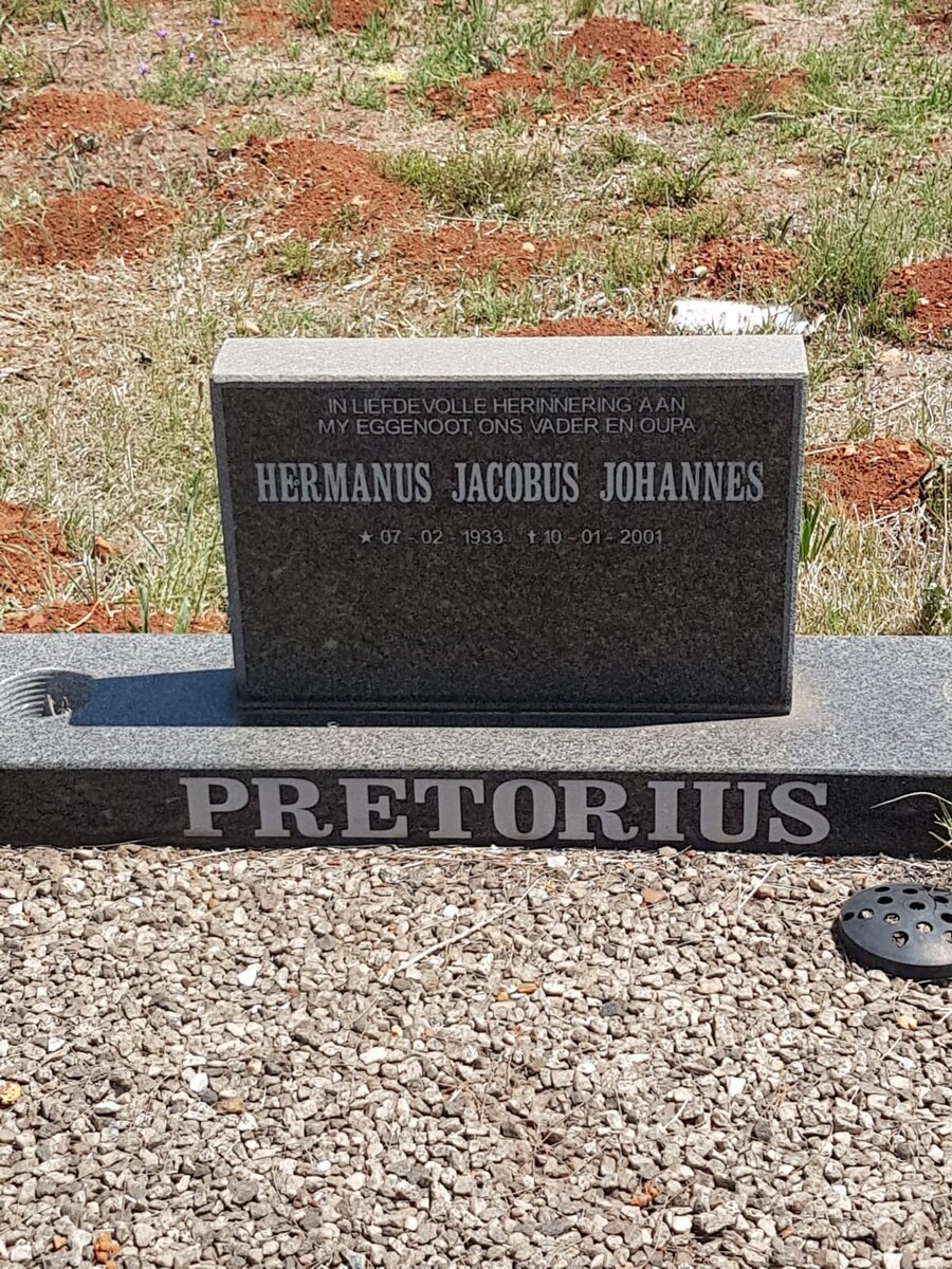 PRETORIUS Hermanus Jacobus Johannes 1933-2001