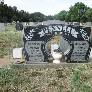 PENNELL Frederick Rowland 1910-1993 &amp; Johanna Maria 1918-2000