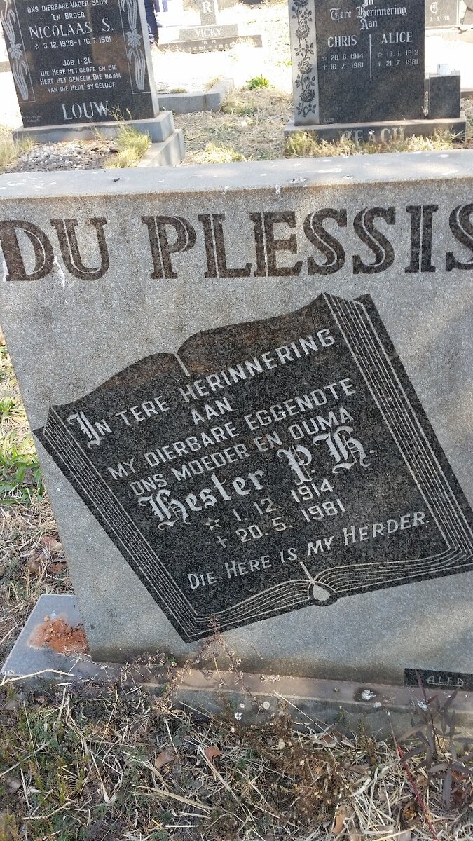 PLESSIS Hester P.H., du 1914-1981