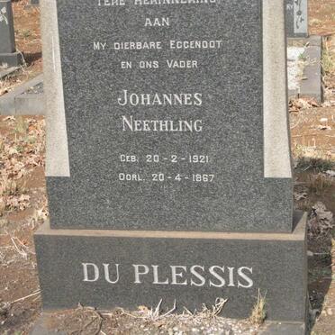 PLESSIS Johannes Neethling, du 1921-1967
