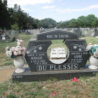 PLESSIS Hansie, du 1906-1993 &amp; Sarie 1917-1993