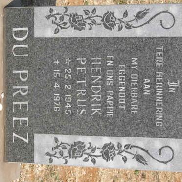 PREEZ Hendrik Petrus, du 1945-1976