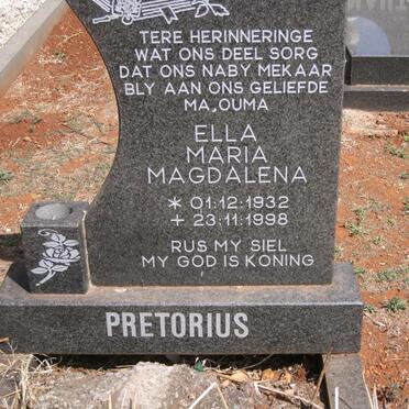 PRETORIUS Ella Maria Magdalena 1932-1998