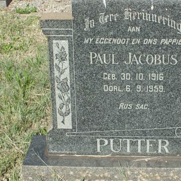 PUTTER Paul Jacobus 1916-1959