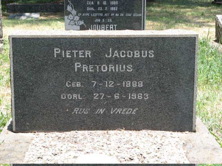PRETORIUS Pieter Jacobus 1888-1963