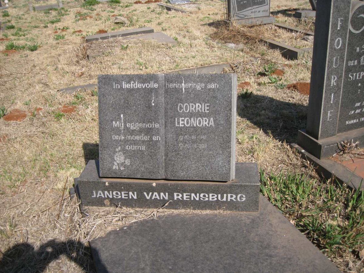 RENSBURG Corrie Leonora, Jansen van 1942-2010