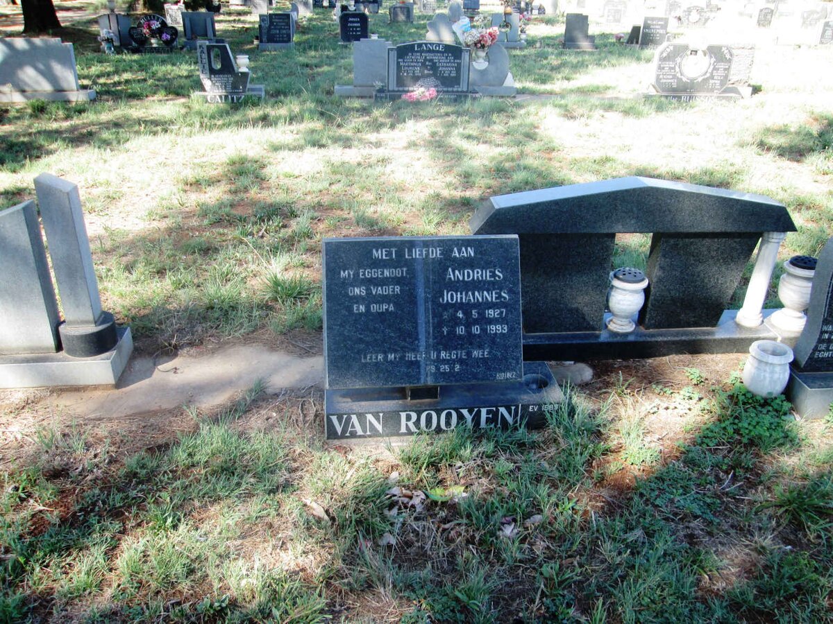 ROOYEN Andries Johannes, van 1927-1993