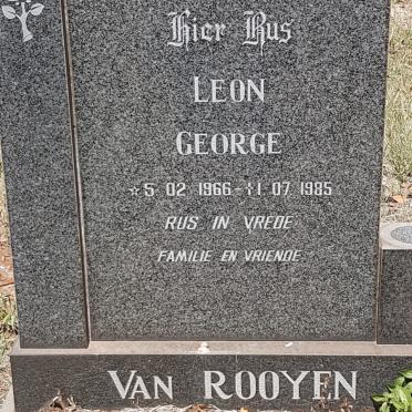 ROOYEN Leon George, van 1966-1985