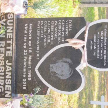 RENSBURG Sunette, Jansen van 1985-2016