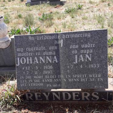 REYNDERS Jan 1933- &amp; Johanna 1936-1997