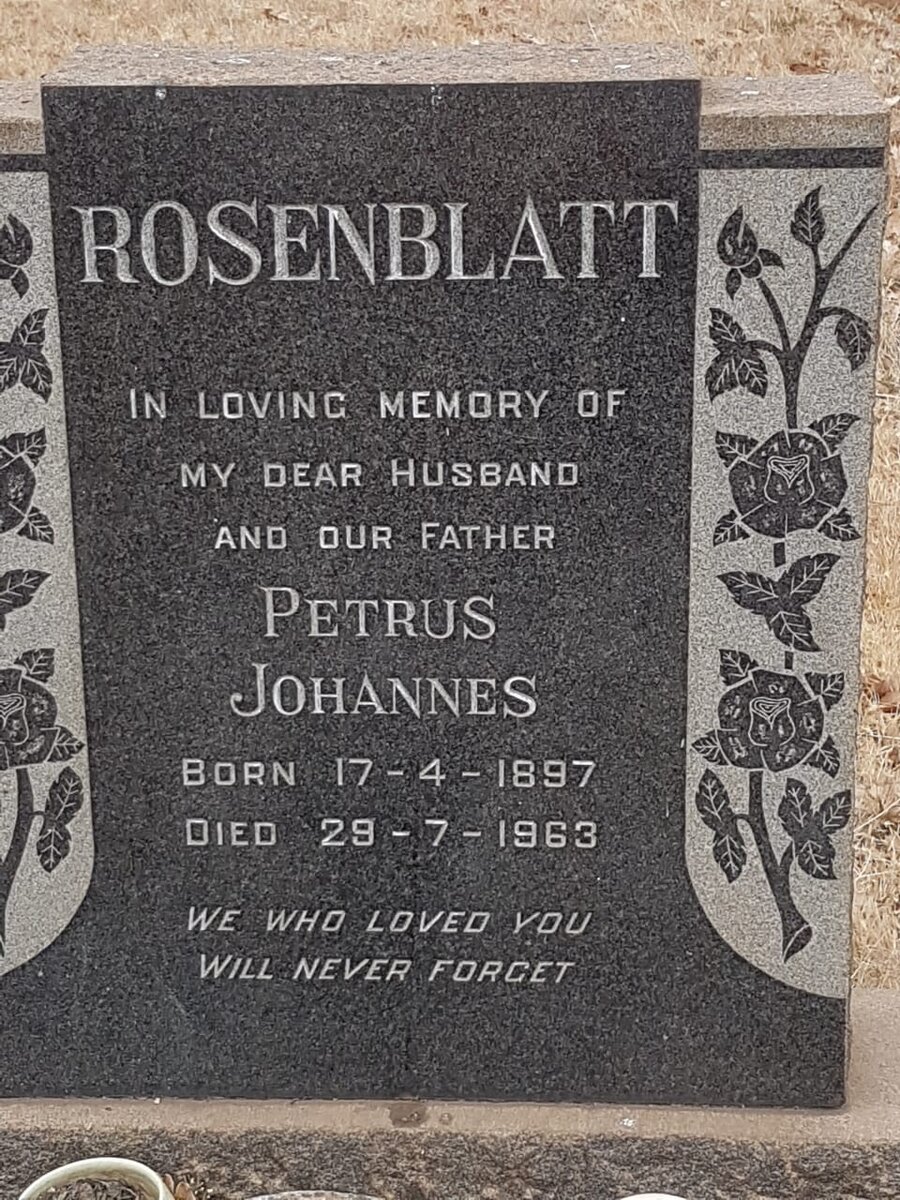 ROSENBLATT Petrus Johannes 1897-1963