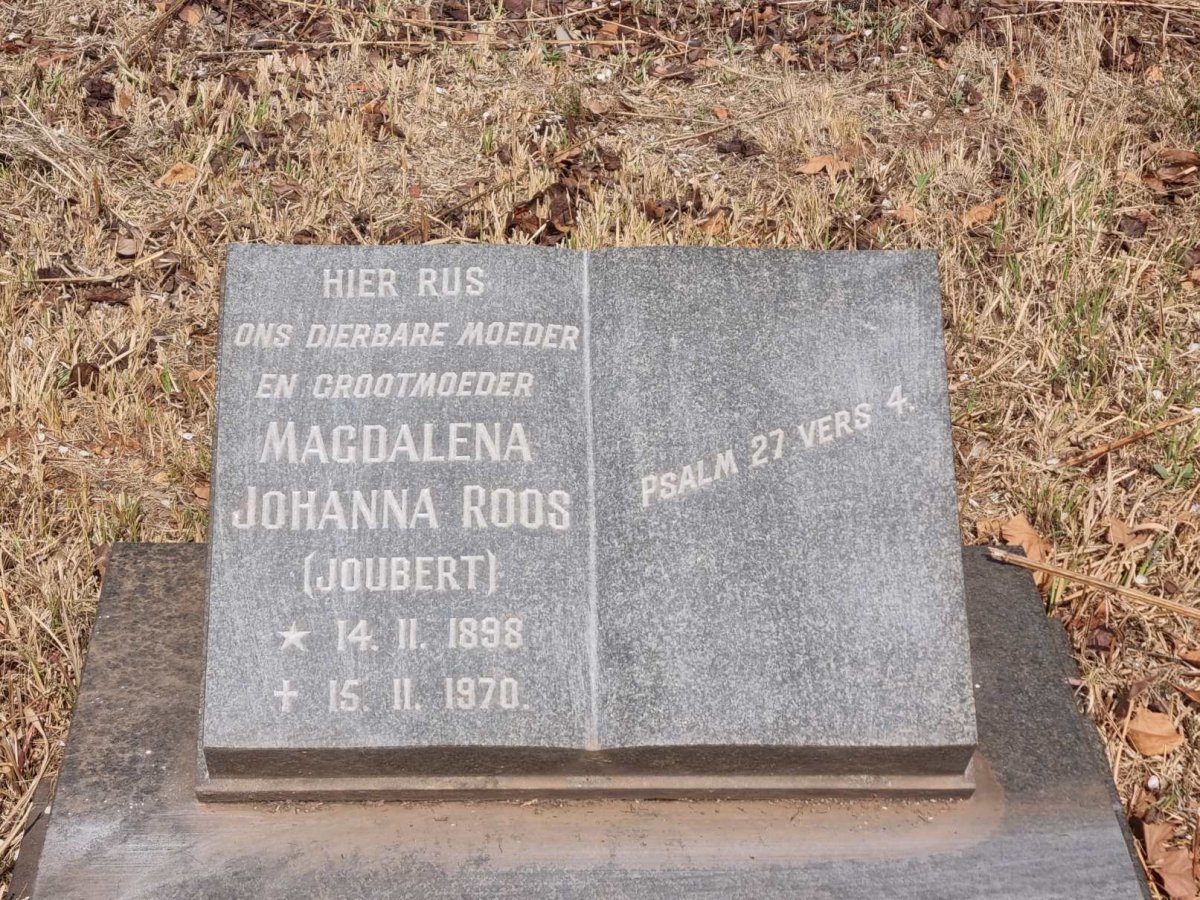 ROOS Magdalena Johanna nee JOUBERT 1898-1970