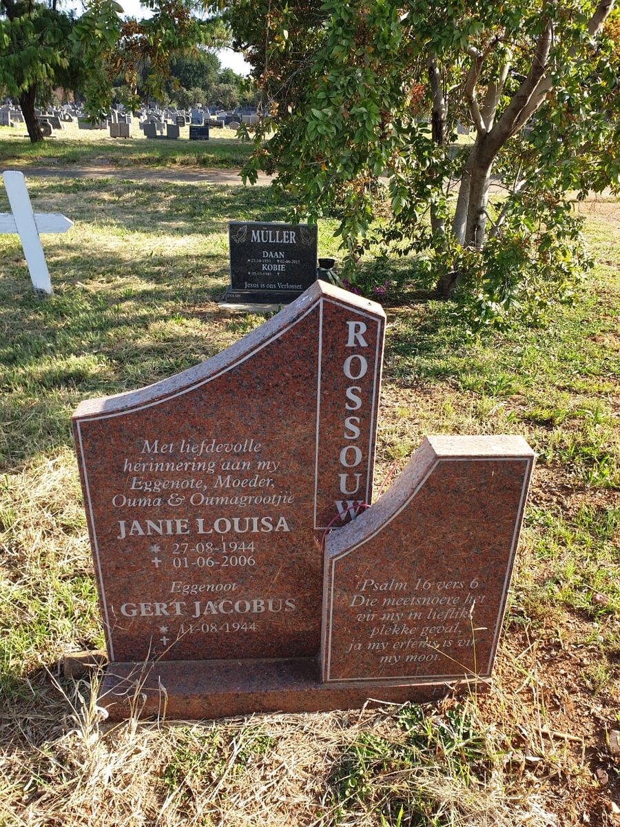 ROSSOUW Gert Jacobus 1944- &amp; Janie Louisa 1944-2006