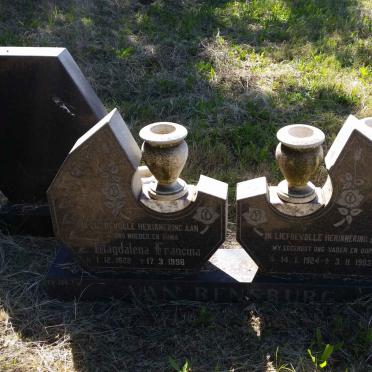 RENSBURG Frank, van 1924-1983 &amp; Magdalena Francina 1922-1998