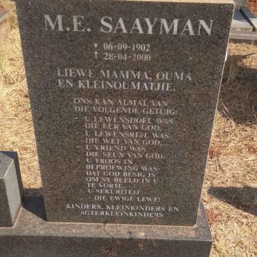SAAYMAN M.E. 1902-2000
