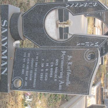 SAAYMAN Susanna Maria 1950-1997