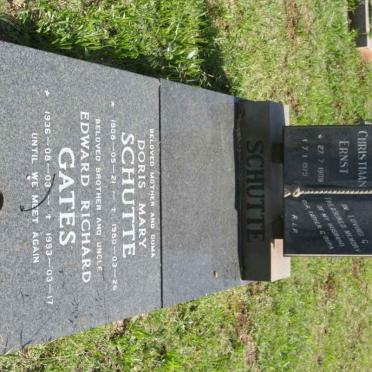 SCHUTTE Christiaan Ernst 1909-1979 &amp; Doris Mary 1908-1980 :: GATES Edward Richard 1936-1993