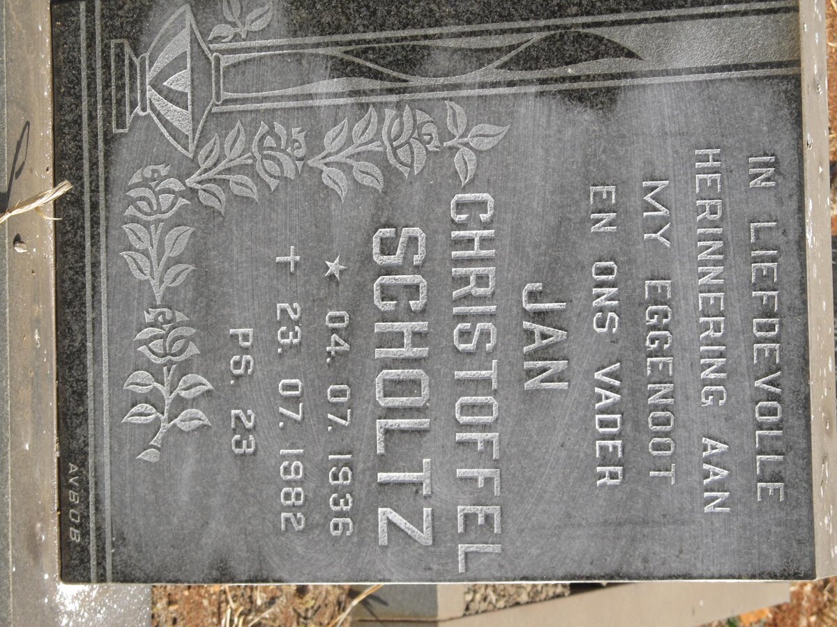 SCHOLTZ Jan Christoffel 1936-1982