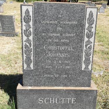 SCHUTTE Christoffel Johannes 1920-1961